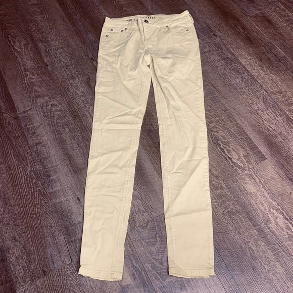 CP Jeans Skinny Jeans Womens‎ Juniors Size 3 Yellow Denim Pockets Low Rise - Picture 1 of 7